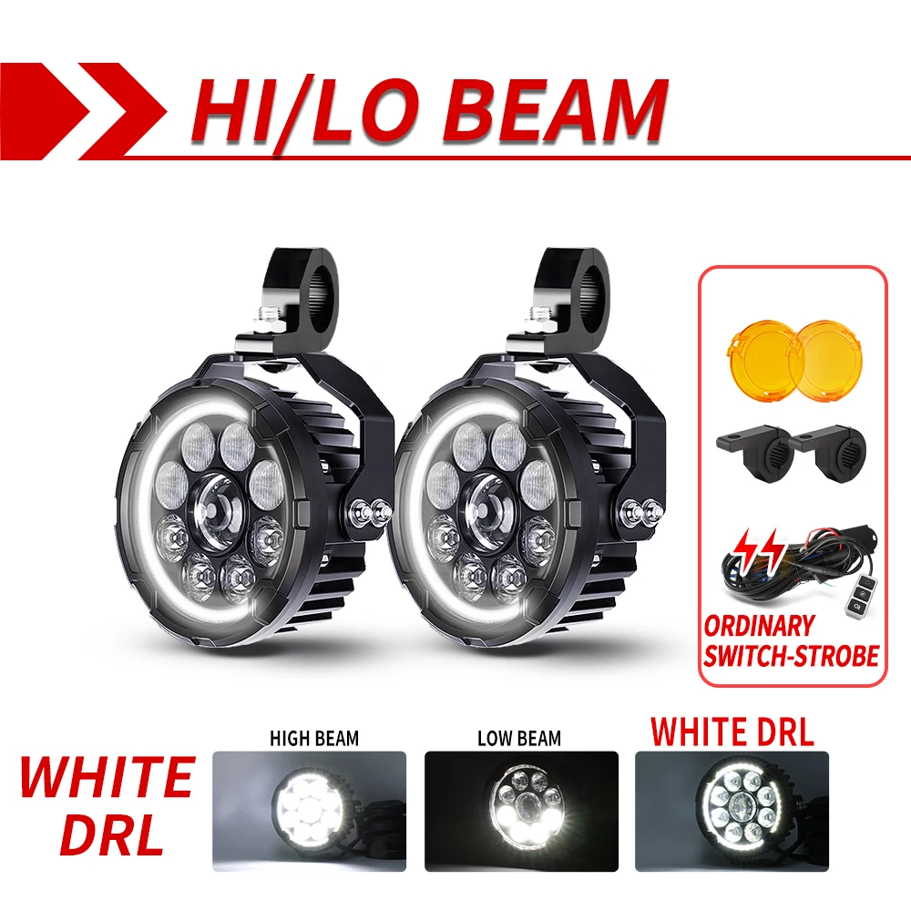 

Светодиодная Вспомогательная Рабочая Фара CO LIGHT 5 Дюймов Для Внедорожников И Мотоциклов, Двухцветная (белый/желтый)