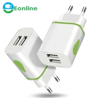 eonline dual usb eu plug charger drop led light 2 port universal phone tablet 5v 2 1a portable power android adapter