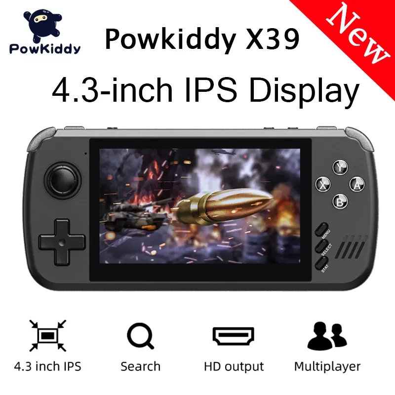 

POWKIDDY 2021 New X39 Handheld Game Players 4.3 Inch Portable Retro Video Console Children Gift Mini Gaming&Toys