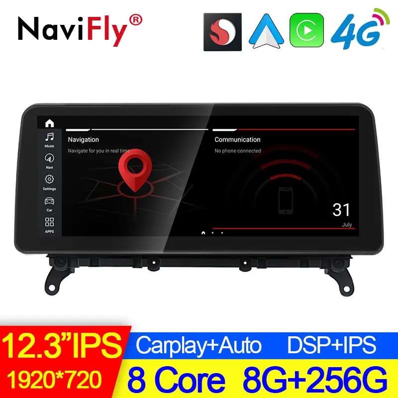 NaviFly 12 3 &quotAndroid 11 автомобильный dvd-плеер для BMW X4 F26 X3 F25 2011 - 2018 8 ядер IPS 1920*720 головное