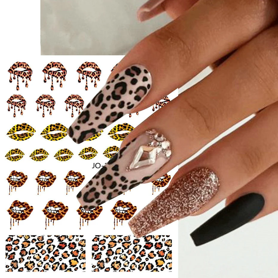 

New Pattern Nail Enhancement Stickers Leopard Pattern Zebra Animal Pattern Geometric French Love Butterfly Manicure Accessories