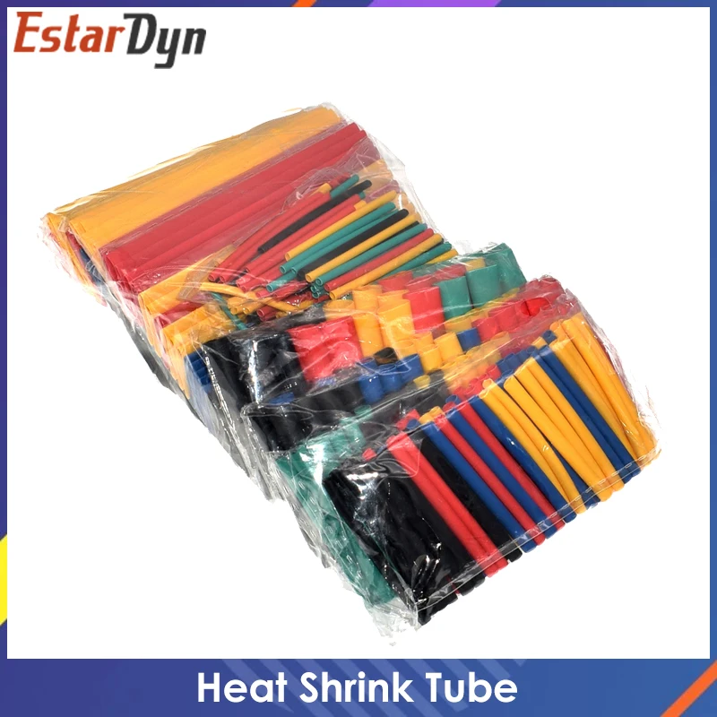 

328Pcs/set Sleeving Wrap Wire Car Electrical Cable Tube kits Heat Shrink Tube Tubing Polyolefin 8 Sizes Mixed Color термоусадка