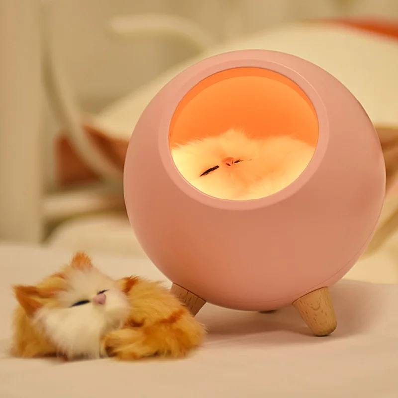 Creative Cute Cat House LED Night Lamp Decorate Desk Light Battery Dream Rechargable Bulb for Baby Dedroom Luminar for Kids