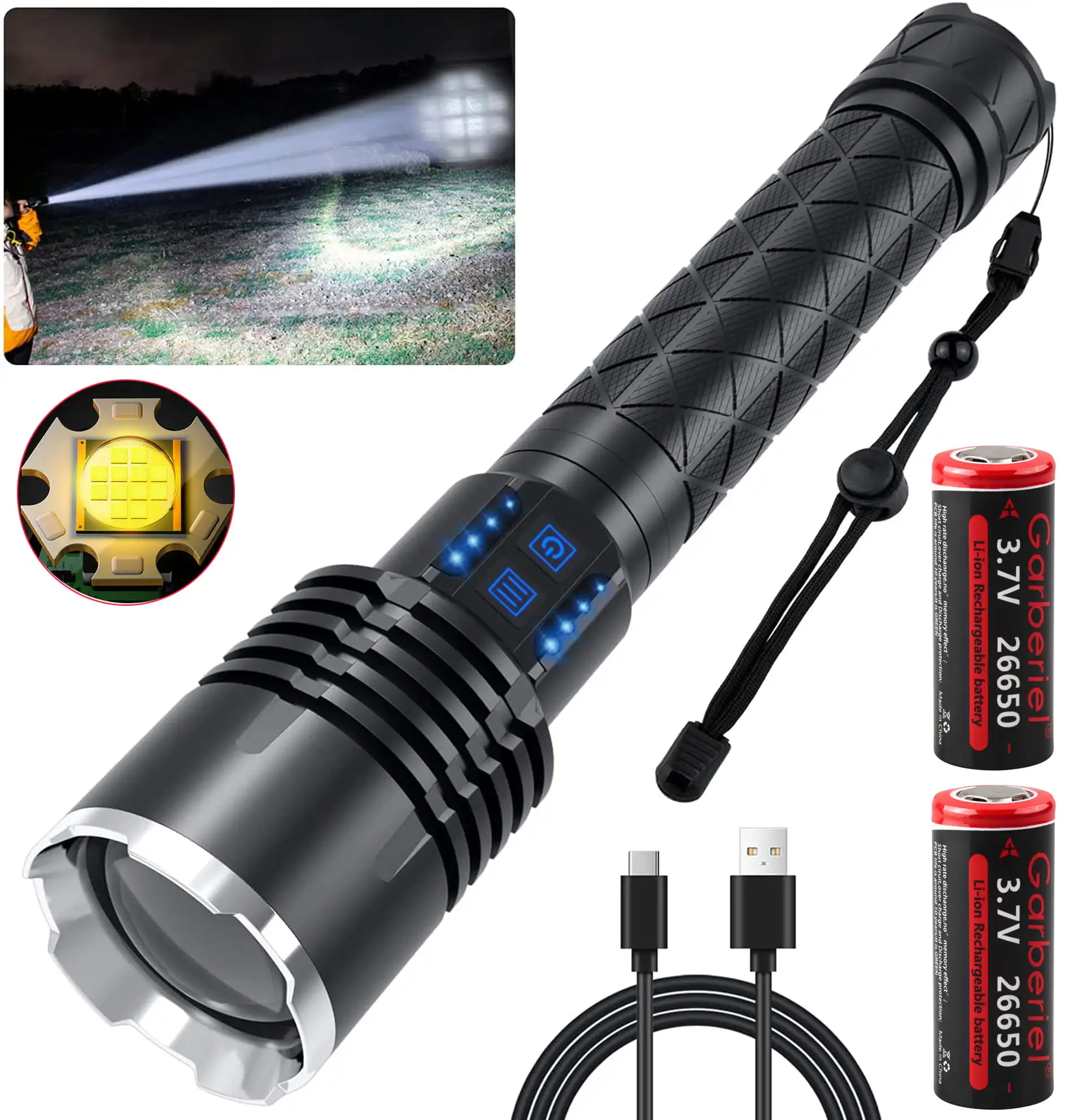 LED 150000 Lumens Flashlight