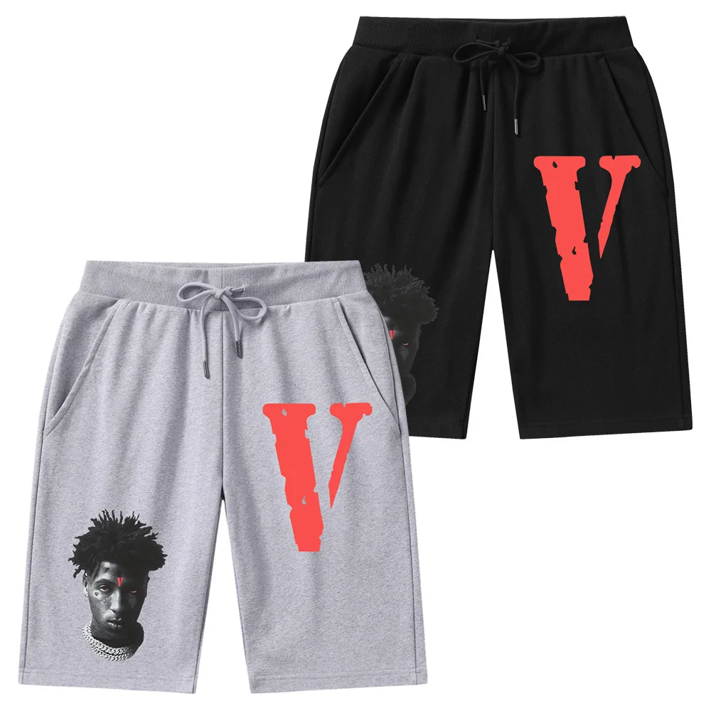 

Мужские/женские парные повседневные модные шорты VLONE, Модные свободные шорты в стиле High Street из натурального хлопка, светоотражающие пляжные шорты VL107