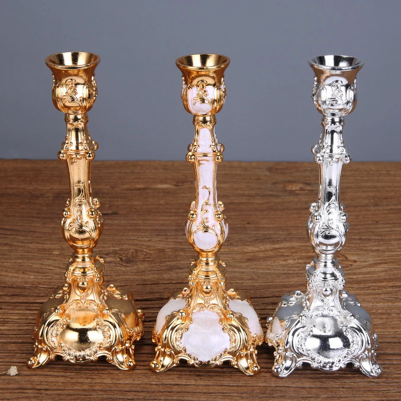 

Metal Candlestick Home Romantic Dinner Candlelight Stick Candle Holders Centerpieces For Wedding Party Event Table Decoration