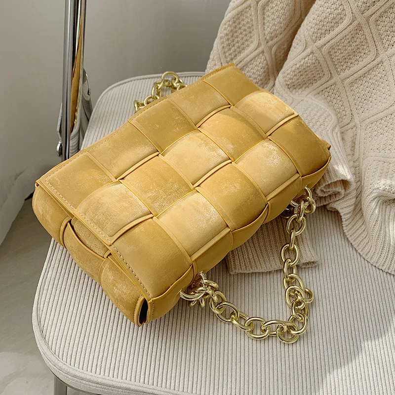 

Fashion Women Crossbody Weave Flap Bags for Women 2022 New Leather Chain Shoulder Messenger Bags Female Handbag and Purse Sac
