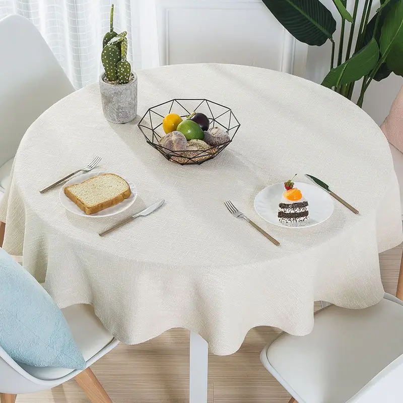 

2023 northern rural cotton and linen table cloth cloth round big round table cloth restaurant hotel _Jes5014