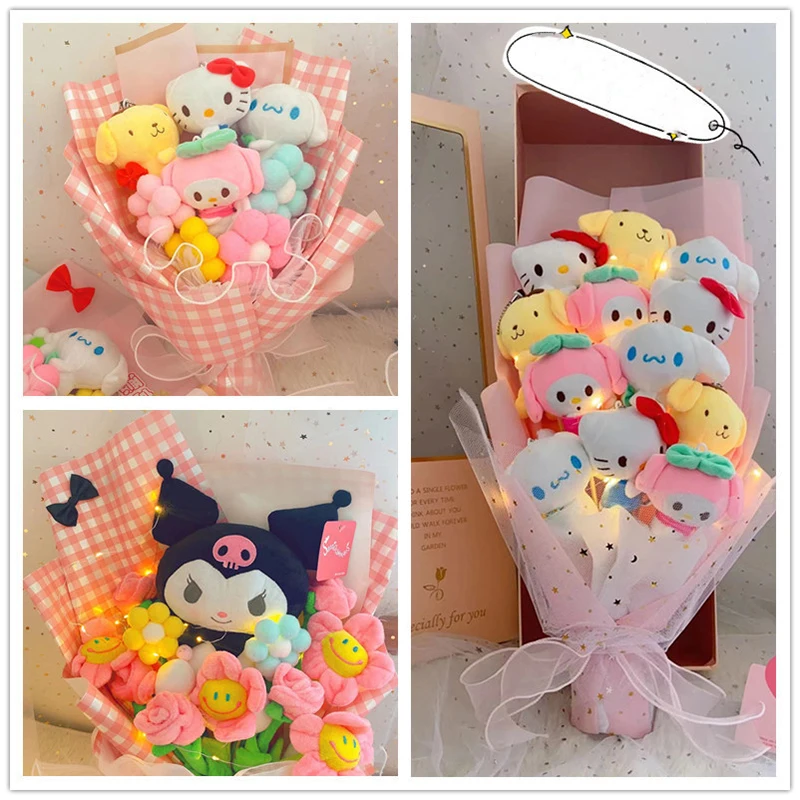 

Милая мультяшная кавайная Sanrioed Kuromi Hellokitty Cinnamoroll My Melody плюшевая искусственная кукла рождественский подарок на день рождения