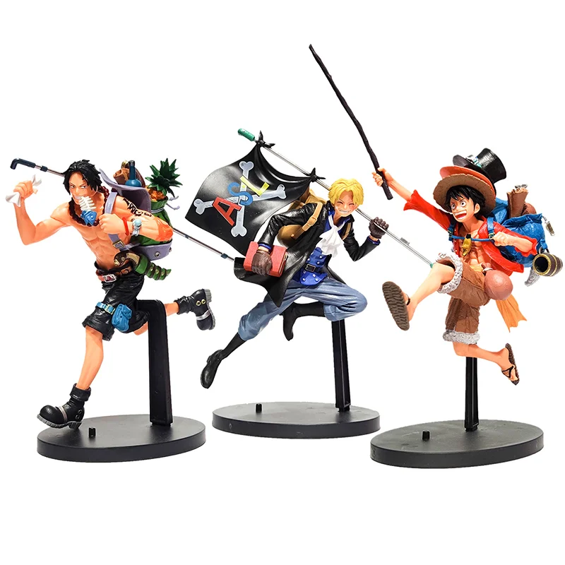 3 Pieces / Set Of One Piece Hand-made Running Three Brothers Two-dimensional Backpack Saab, Ace, Luffy Anime Model