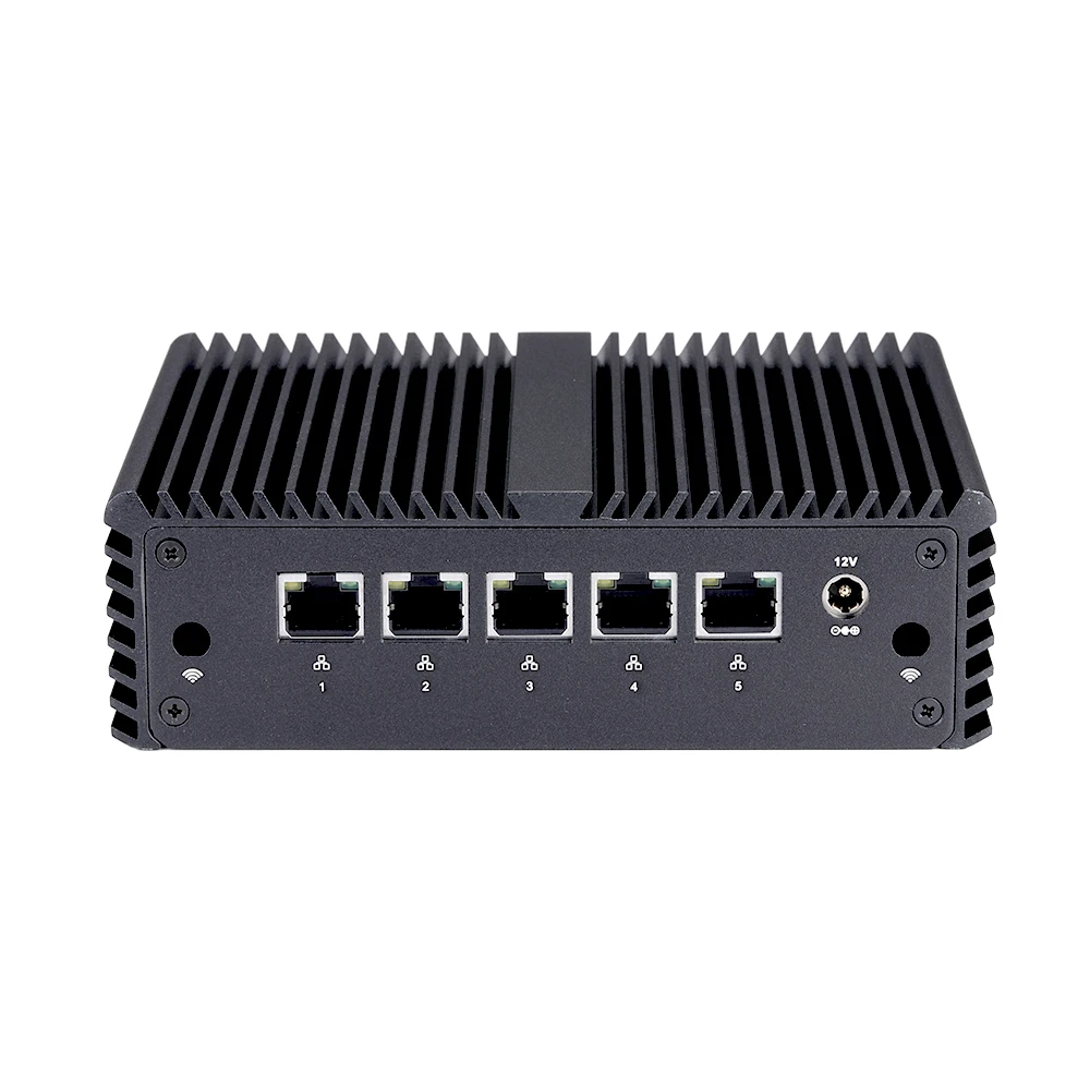 QOTOM Firewall Micro Appliance Fanless Mini PC Q730G5 Q750G5 Celeron J4105 J4125  5 x I225-V 2.5G LAN Gateway Firewall