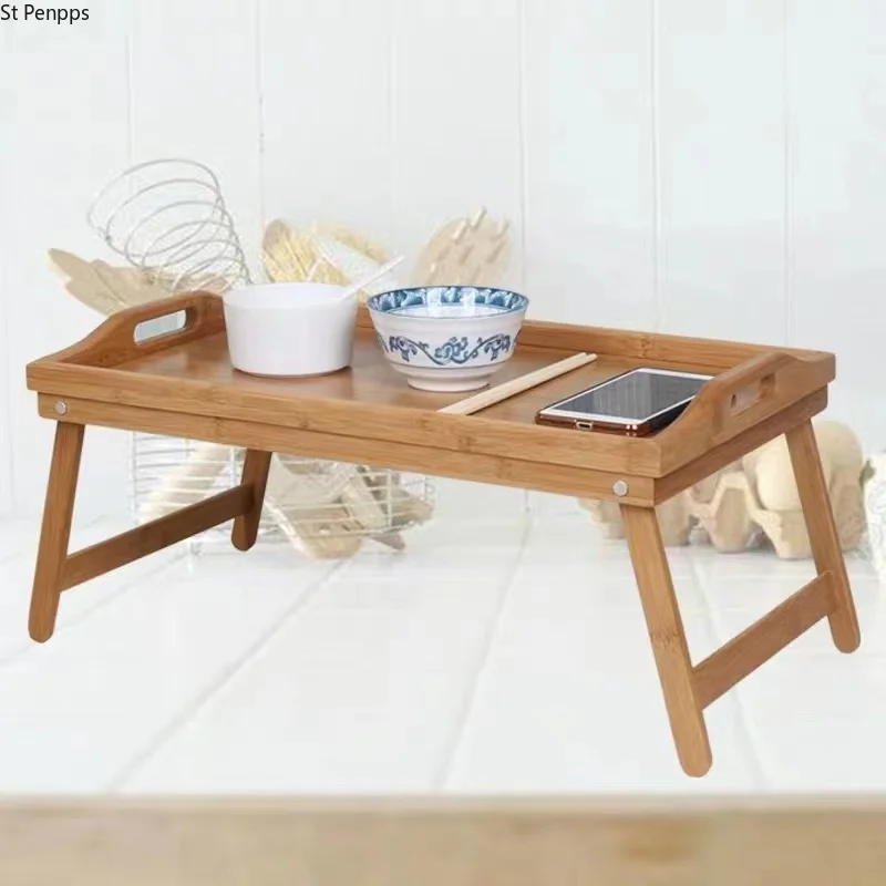 Breakfast Table Lunch Laptop Stand Bamboo Folding Picnic Computer Desk |