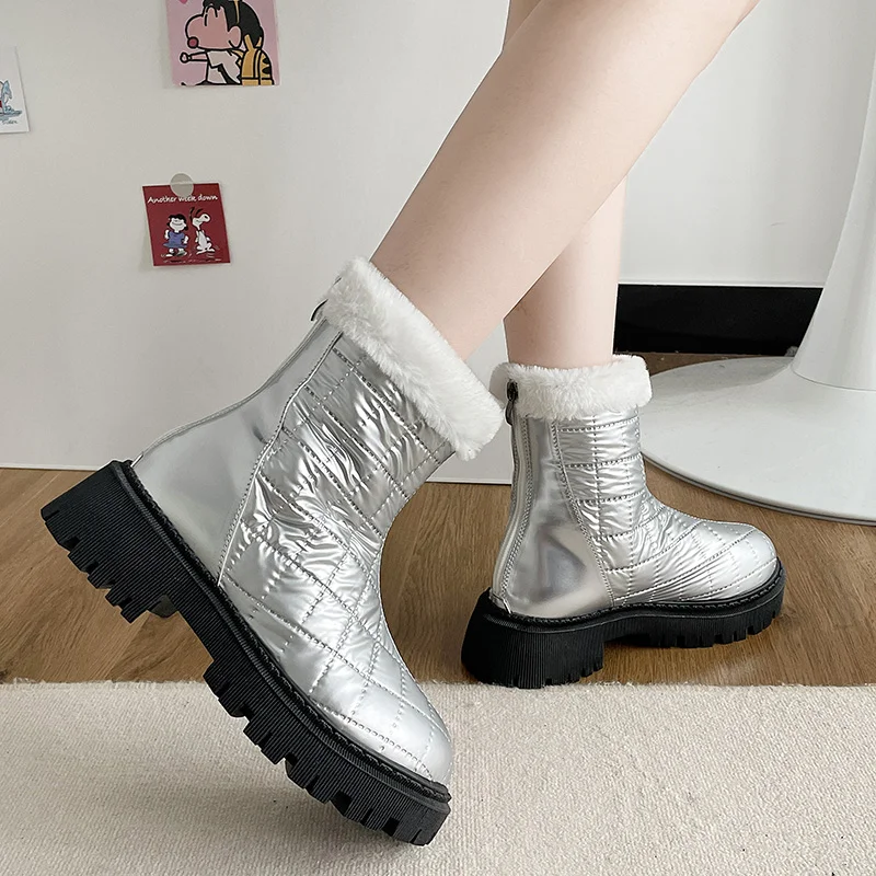 Women's Thick Soled Warm Cotton Padded Shoes In Snowy Winter Women's Thick Plush Thick Soled Shoes In Winter 2023