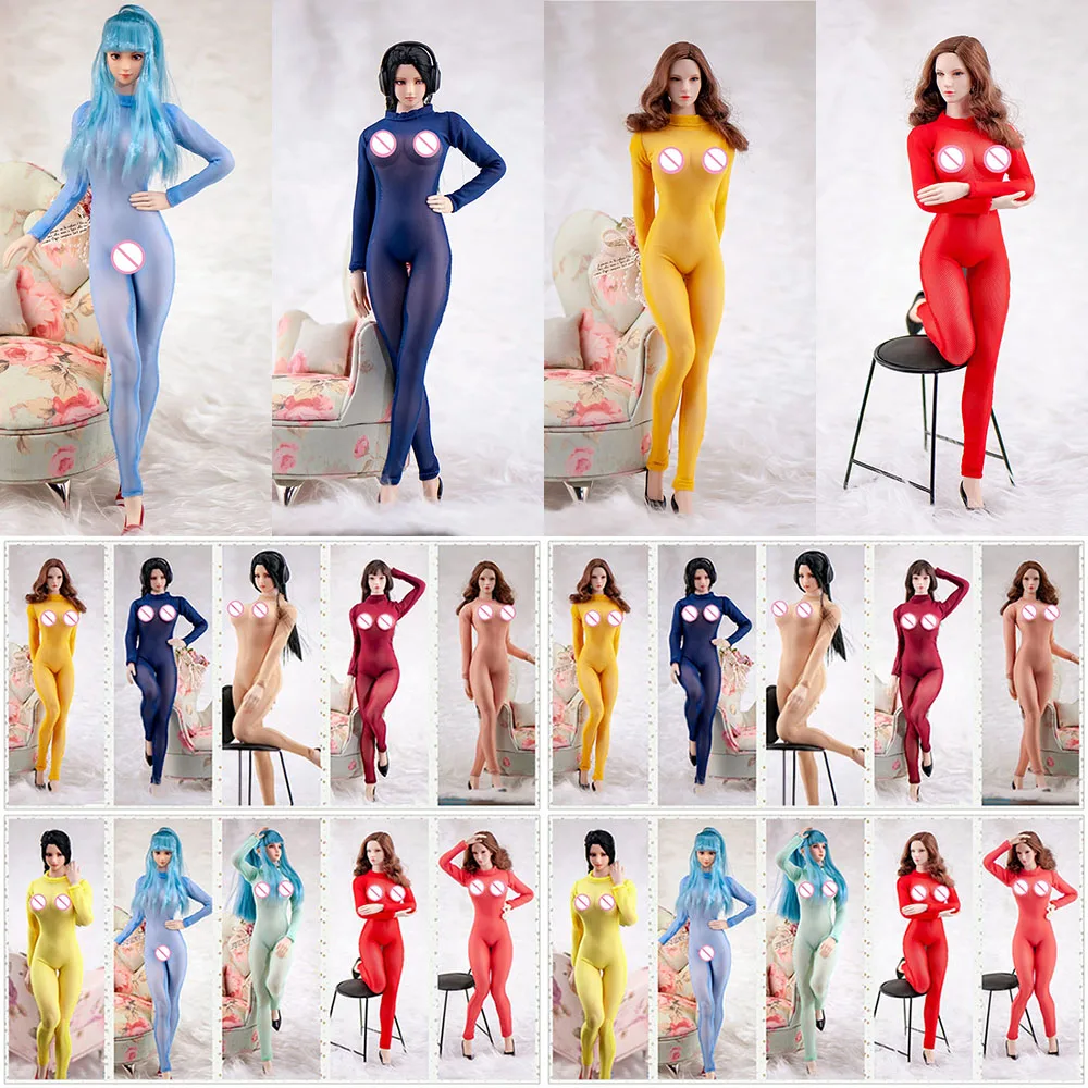 

1/6 Female Soldier Bodysuits Underwear Tight Sexy Bodycon Fishnet Stocks Body Stockings Mesh For 12 Inch Action Figure Body