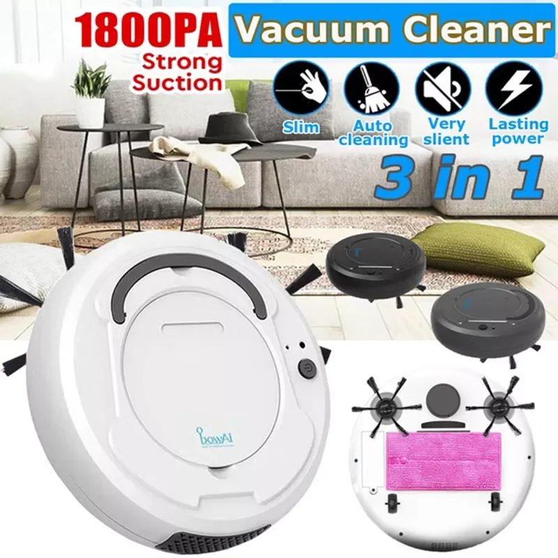 

Wireless Robotic Vacuum Cleaner Smart Robot 3-In-1 Dry Wet Cleaning Machine Charging Intelligent Vacuum Robot