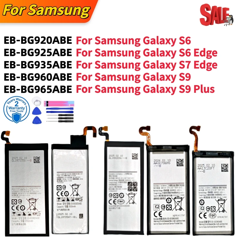 Фото 100% новый высококачественный аккумулятор EB-BG920ABE BG925ABE BG935ABE BG960ABE BG965ABE для Samsung Galaxy S6 Edge S7 Edge S9 S9 PLUS G9200 №2