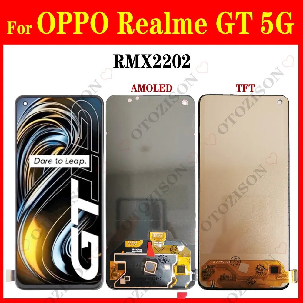 ЖК-дисплей RMX2202 для OPPO Realme GT 5G, сенсорная панель, сенсорный датчик, дигитайзер в сборе для Realme GT, детали для замены, модуль