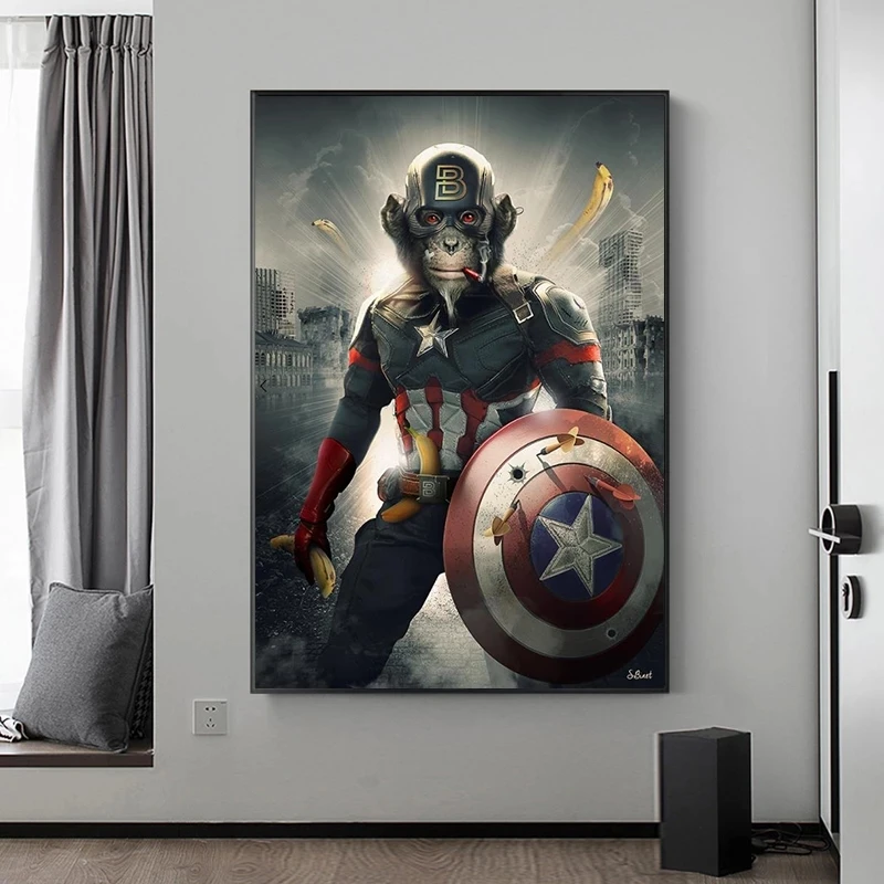 

Disney Art Animal Monkey Marvel Captain America 5d Diamond Painting Action Movie Superhero Characters Art Kids Living Room Decor