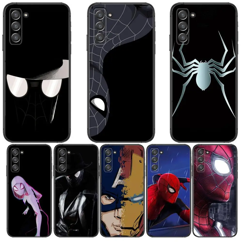 

Marvel Spiderman Black Phone cover hull For SamSung Galaxy s6 s7 S8 S9 S10E S20 S21 S5 S30 Plus S20 fe 5G Lite Ultra Edge