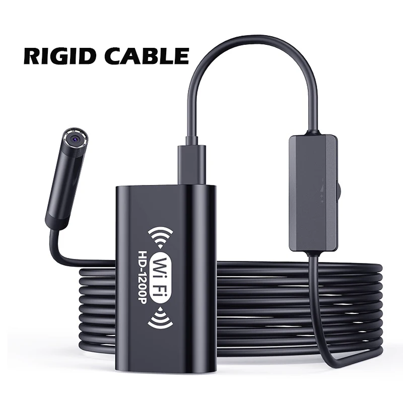 

WIFI Endoscope HD 2.0MP 8MM Lens Mini Camera Wireless Pipe Engine Inspection Borescope 8 Adjustable LEDs for Iphone Android PC