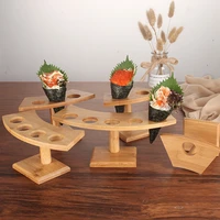 1 pc japanese hand roll bamboo storage rack ice cream cone holder bamboo wooden sushi cone holder party kitchen accessories