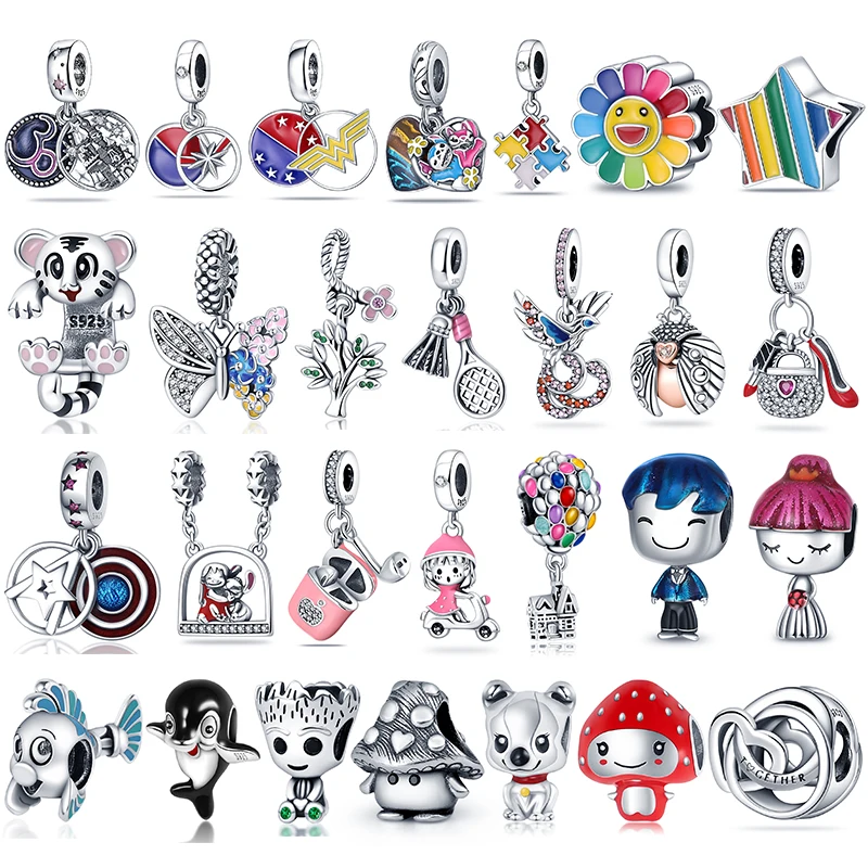 

Disney 925 Silver Charm Beads For Prata 3mm Bracelet DIY Ladies Jewelry Gift Amulet Wholesale and Retail Silver Charm Beads