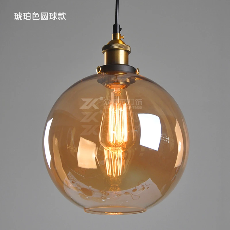 

Vintage LED Pendant Lights Glass Loft Retro E27 Bulb Lamp Lamparas Colgantes Industrial Home Lighting Kitchen lamp ball