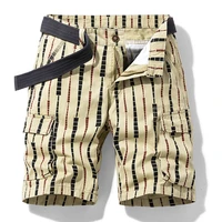 summer sports and leisure five points loose cotton japanese overalls thin mens shorts cargo shorts simple striped shorts