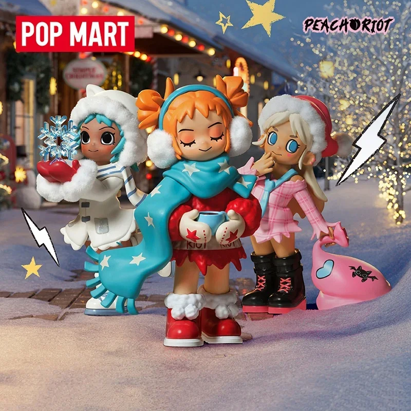 Фото POPMART Lil Peach Riot Holiday Mixtape Series, натуральная слепая коробка, загадочная коробка, сумка для догадок, игрушки, кукла, милая аниме-фигурка, настольная №1