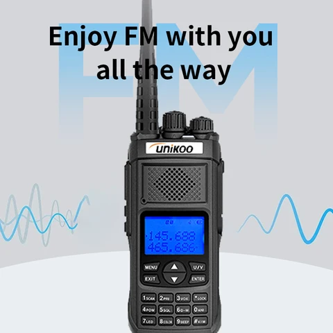 UNIKOO US-UV506 Walkie Talkie 10 Вт Air Band Radio Tyep C Charge UHF VHF DTMF FM Беспроводная копия Частота двусторонней любительской радиостанции