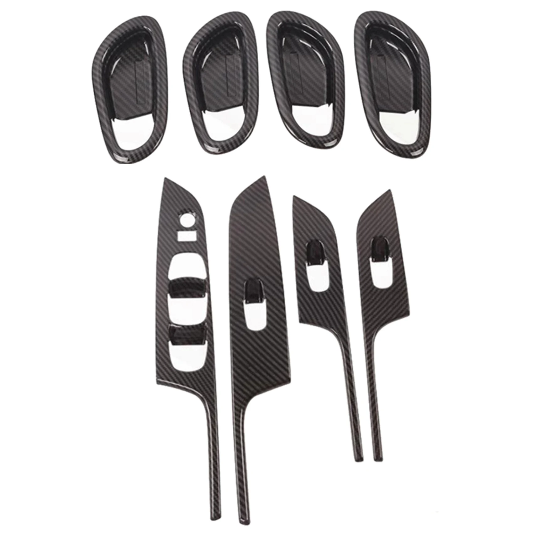 

for Nissan Navara NP300 2016-2019 Inner Door Handle Bowl Protector Frame & Window Glass Lift Switch Button Panel Cover