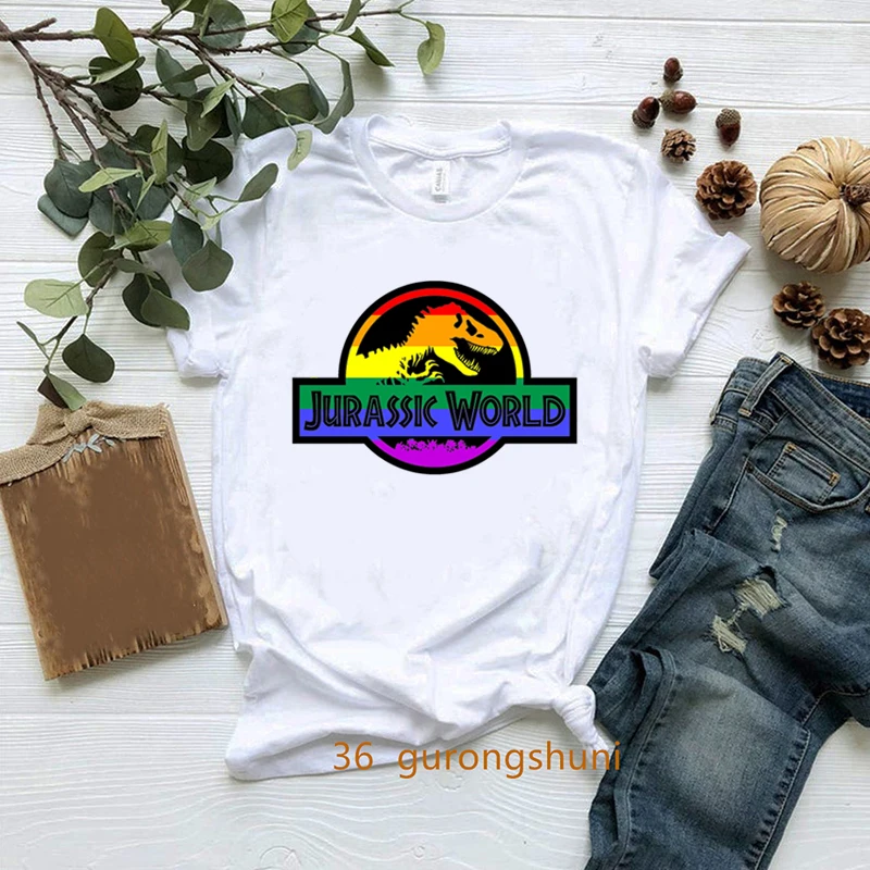 

Newly Women'S T-Shirts Jurassic World Dominion Graphic Jurassic Dinosaur Print Tee Shirt Femme Summer Harajuku 90s Girls Tshirts