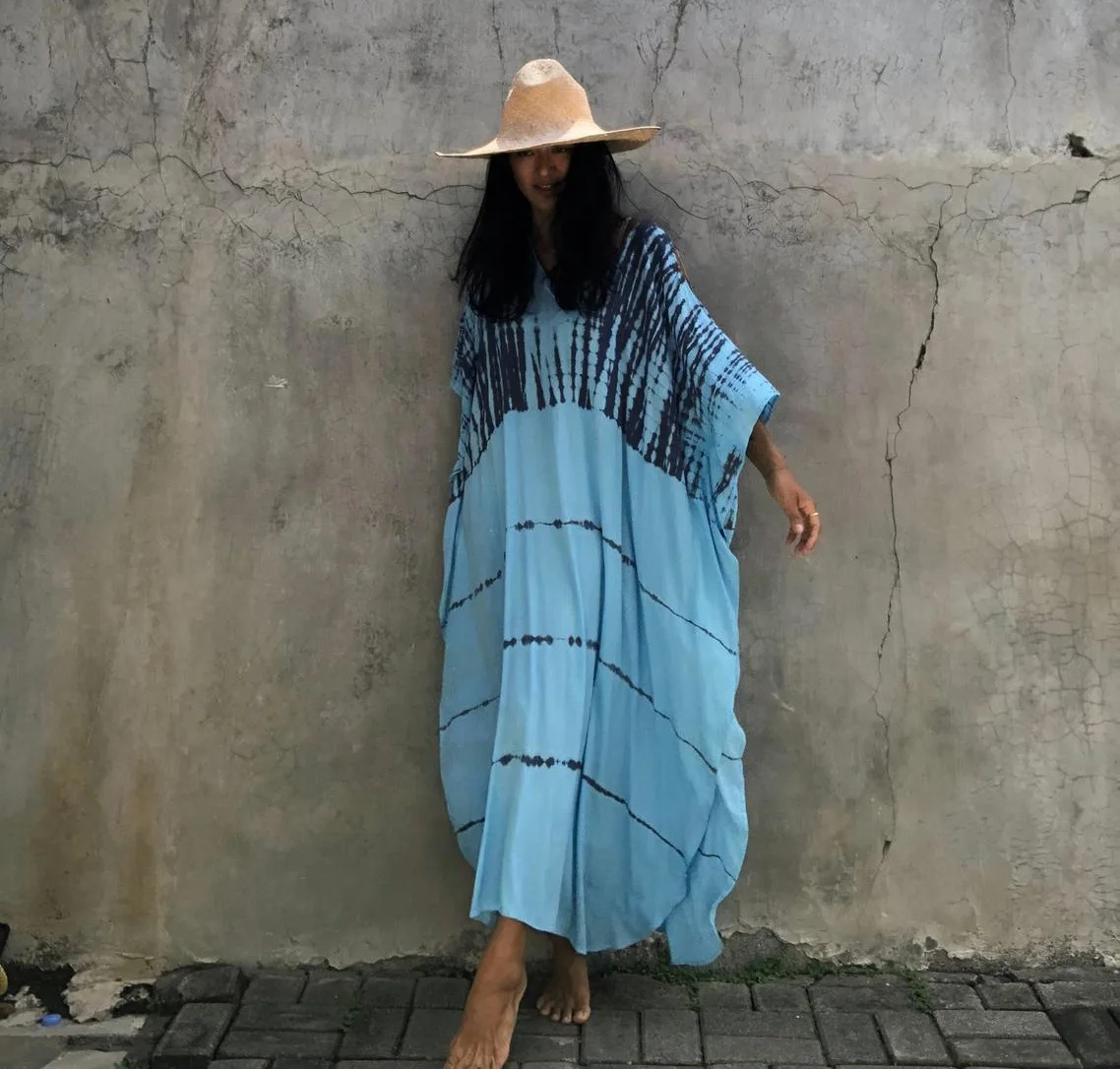 

Swim Cover Up Dresses Women Sunmmer Beachwear Elegant Dress Swimsuit Bathing Suit Cover Ups Tunics Beach Printed Robe De Praia