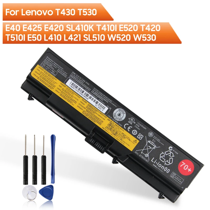 

Оригинальный аккумулятор для ноутбука Lenovo ThinkPad T430 T530 E40 E425 E420 SL410K T410I E520 T420 T510I E50 L421 SL510 W520 W530 L530