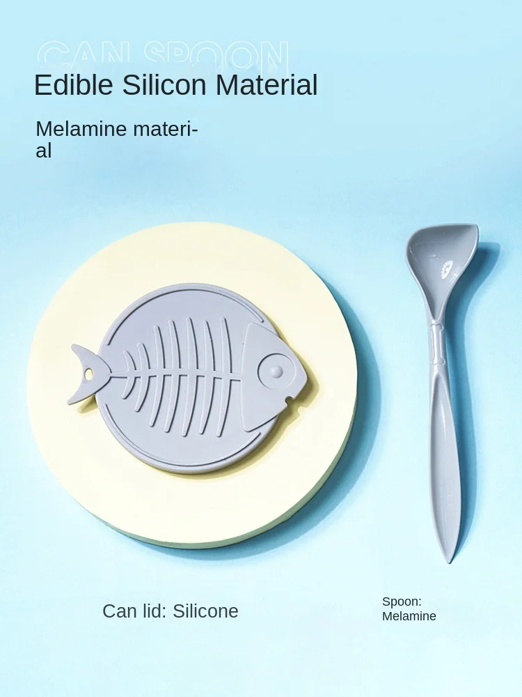 

Cover Silicone Sealed Fresh Dog Food Can Cover Pet Dog Cat Feeding Spoon