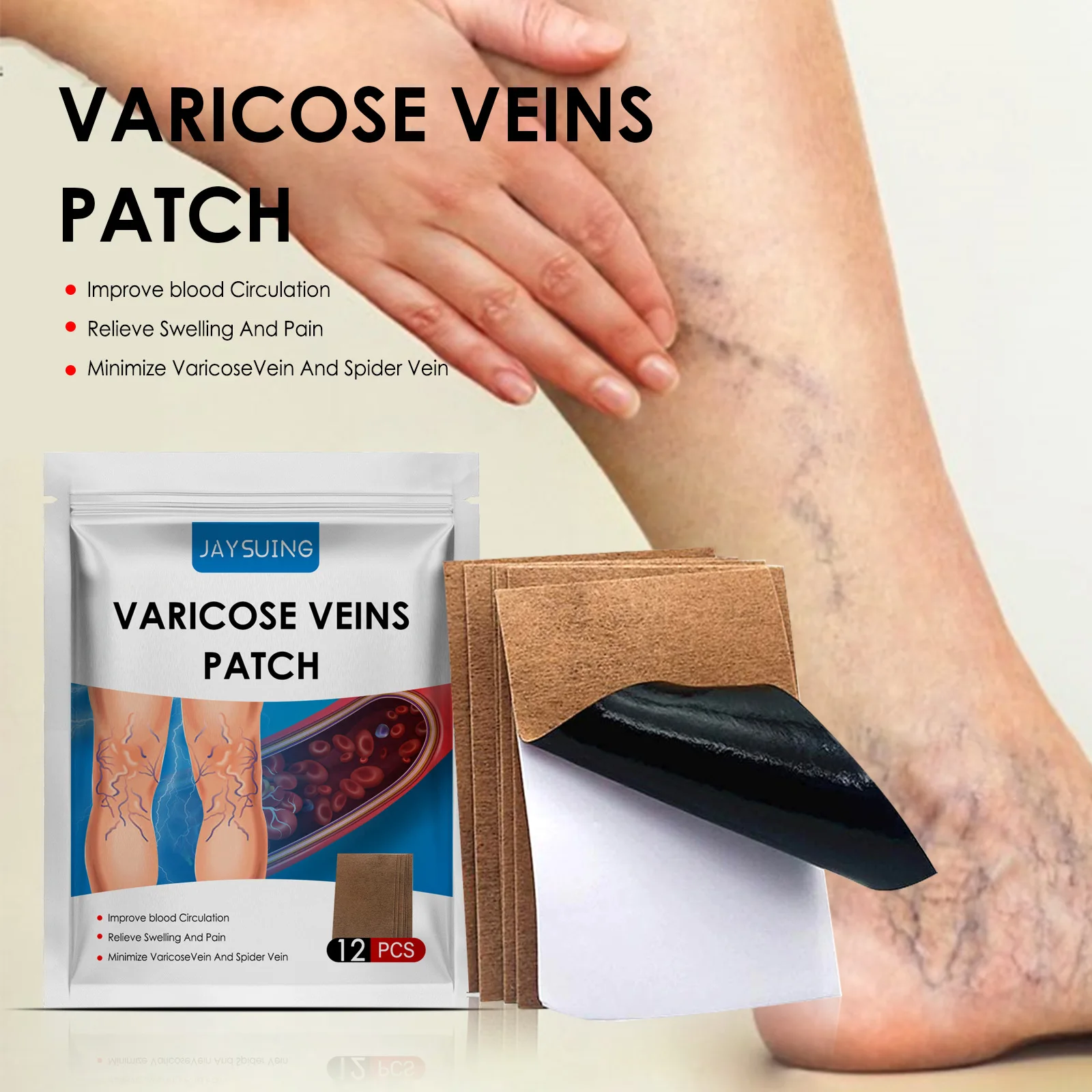 

Varicose Vein Repair Patch Relieve Pain Swelling Worm Legs Blue Veins Bulge Repair Plaster
