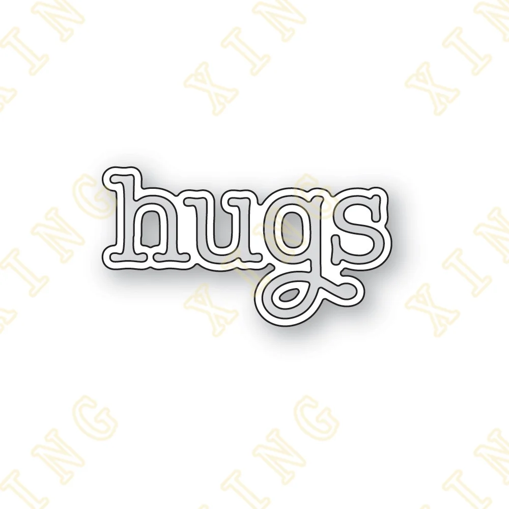 

Hugs Daily Script Metal Cutting Dies Scrapbook Diary Decoration Stencil Embossing Template Diy Greeting Card Handmade 2022 New