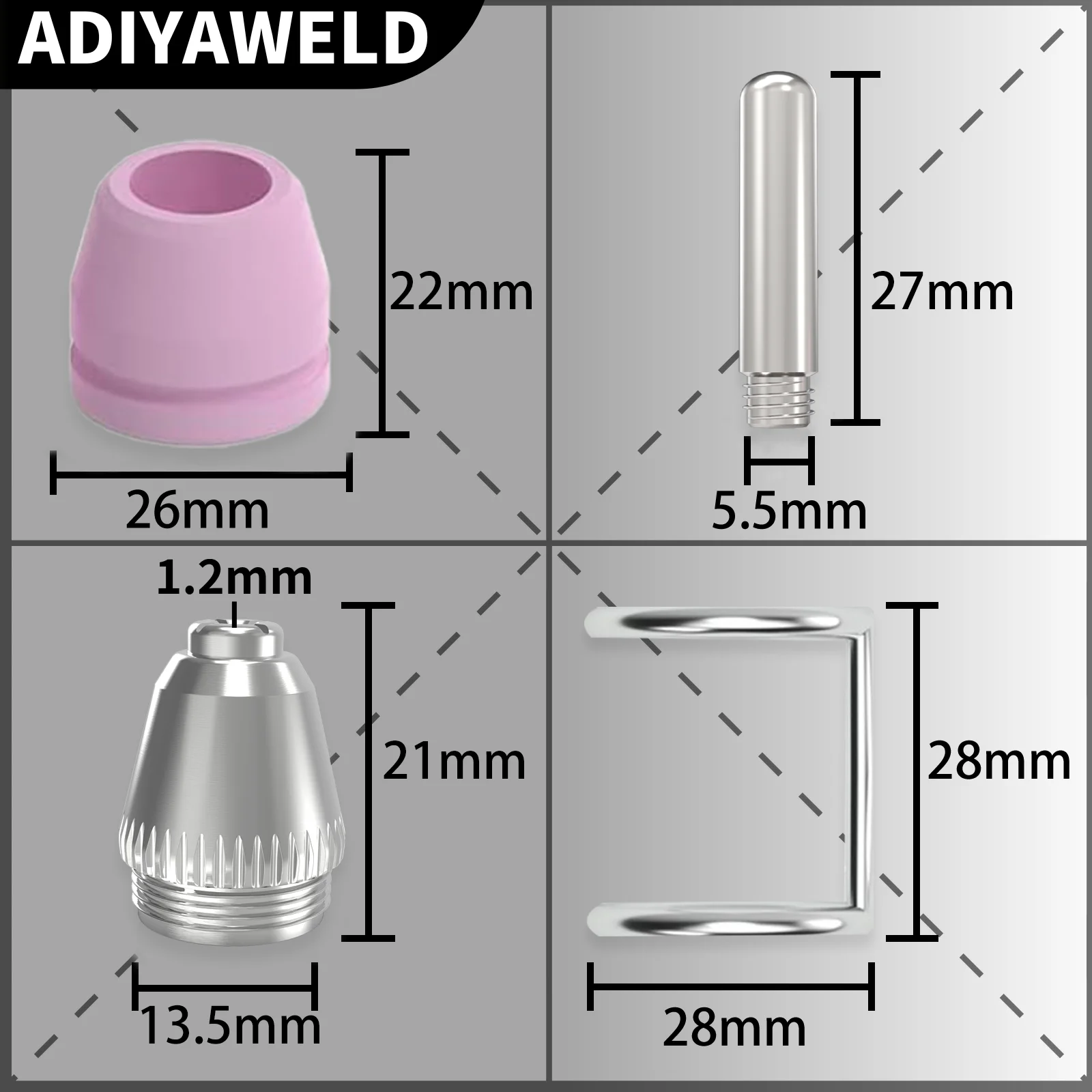 ADIYAWELD 26 шт/60 шт/100 шт SG55 AG60 WSD60 плазморез расходники электроды чашки cопло