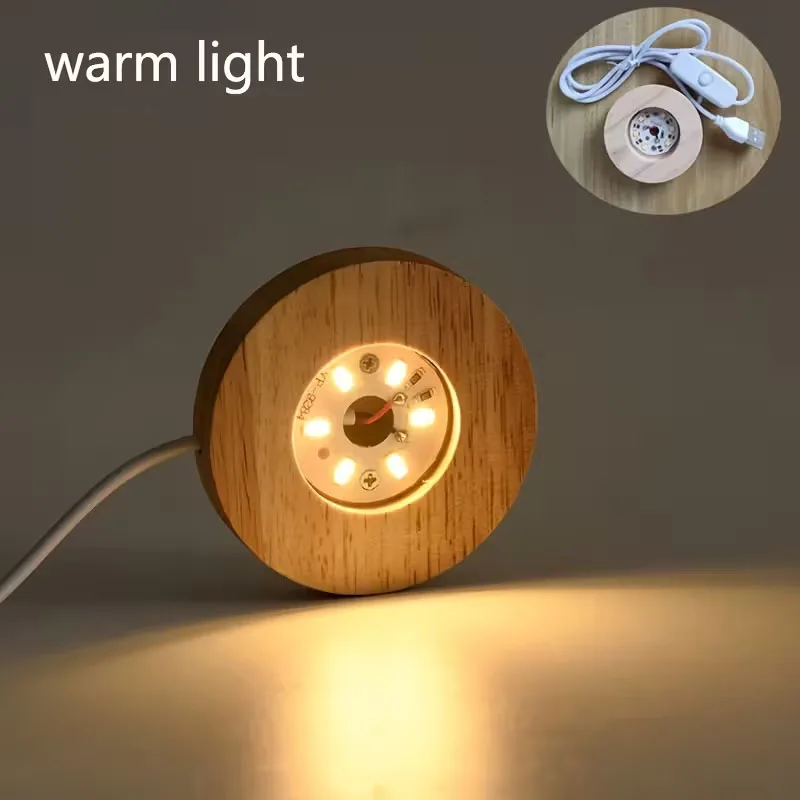 

Деревянная Круглая Настольная Лампа С USB-питанием И LED-основанием, Теплый Белый свет/RGB, Регулируемая, Идеальна Для Дома