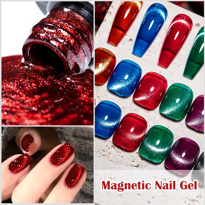 Meet Across 7 мл красный блеск кошачий гель полировка рождественский магнитный