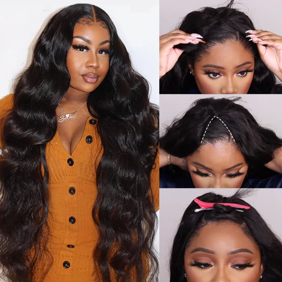 V Part Wig Human Hair No Leave Out Brazilian Body Wave Human Hair Wigs for Women Loose Body Wave U Part Wig Virgin 250% Glueless