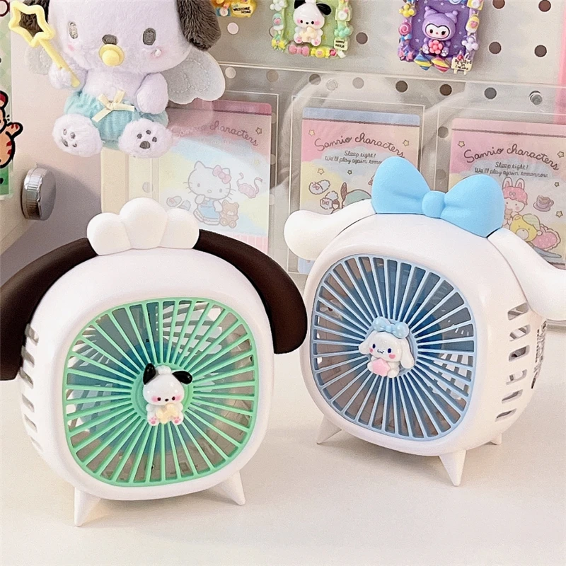 

Cinnamoroll Pochacco Sanrio Kawaii Cartoon Cute Usb Desktop Silent Modeling Fan Anime Plush Toy for Girl Kids Toys Birthday Gift