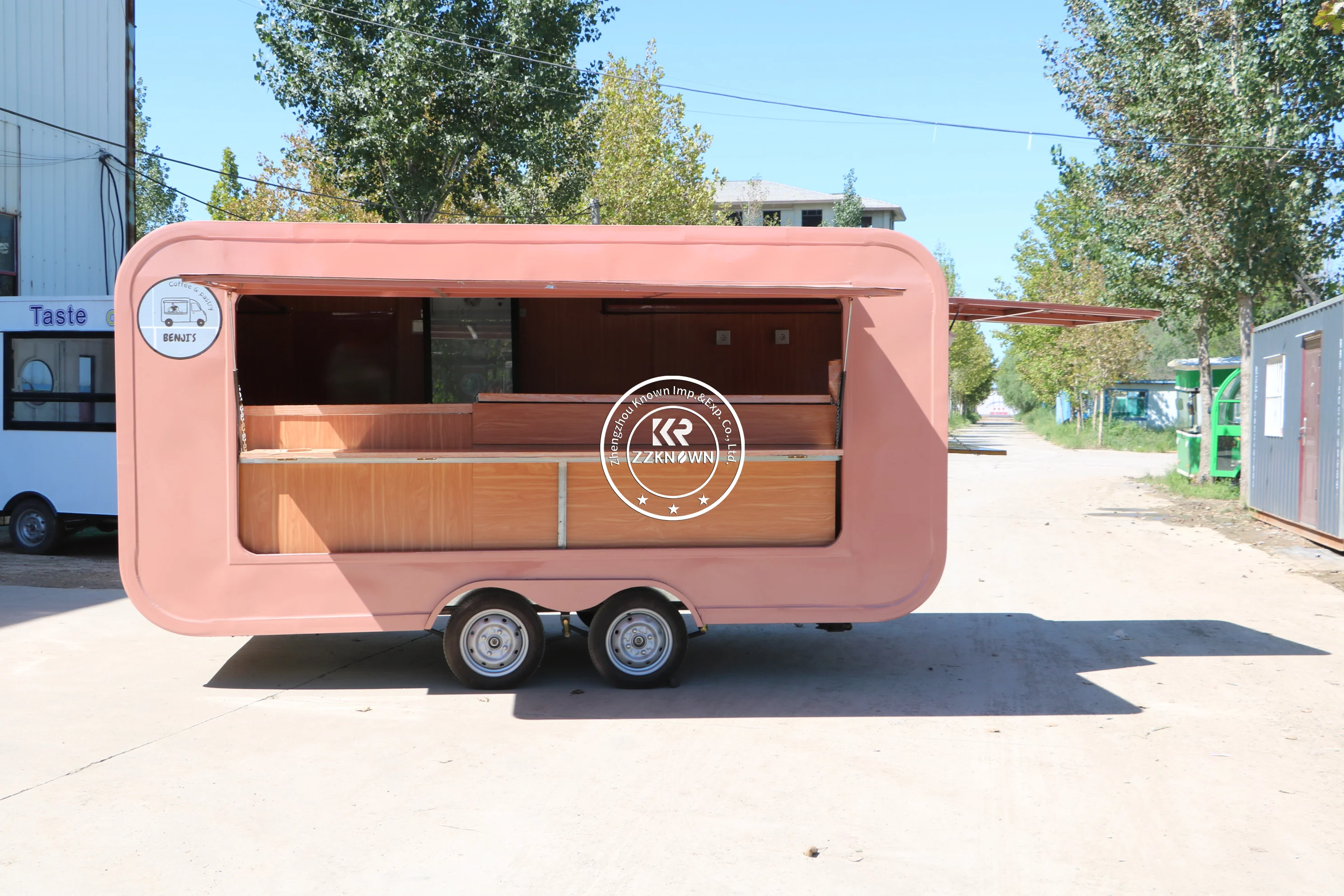 Розовый мобильный прицеп для кофе грузовик фаст-фуда полностью оборудованный