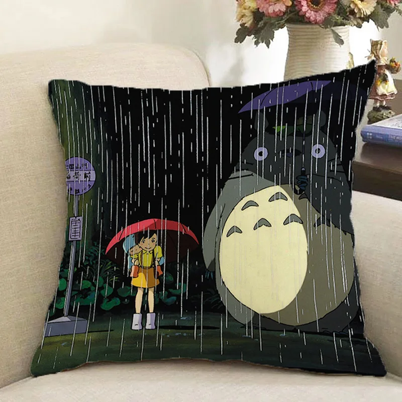 

Декоративные подушки Totoro для кровати, наволочки для диванных подушек, автомобильные диванные наволочки, Короткие Плюшевые подушки 45x45, поду...