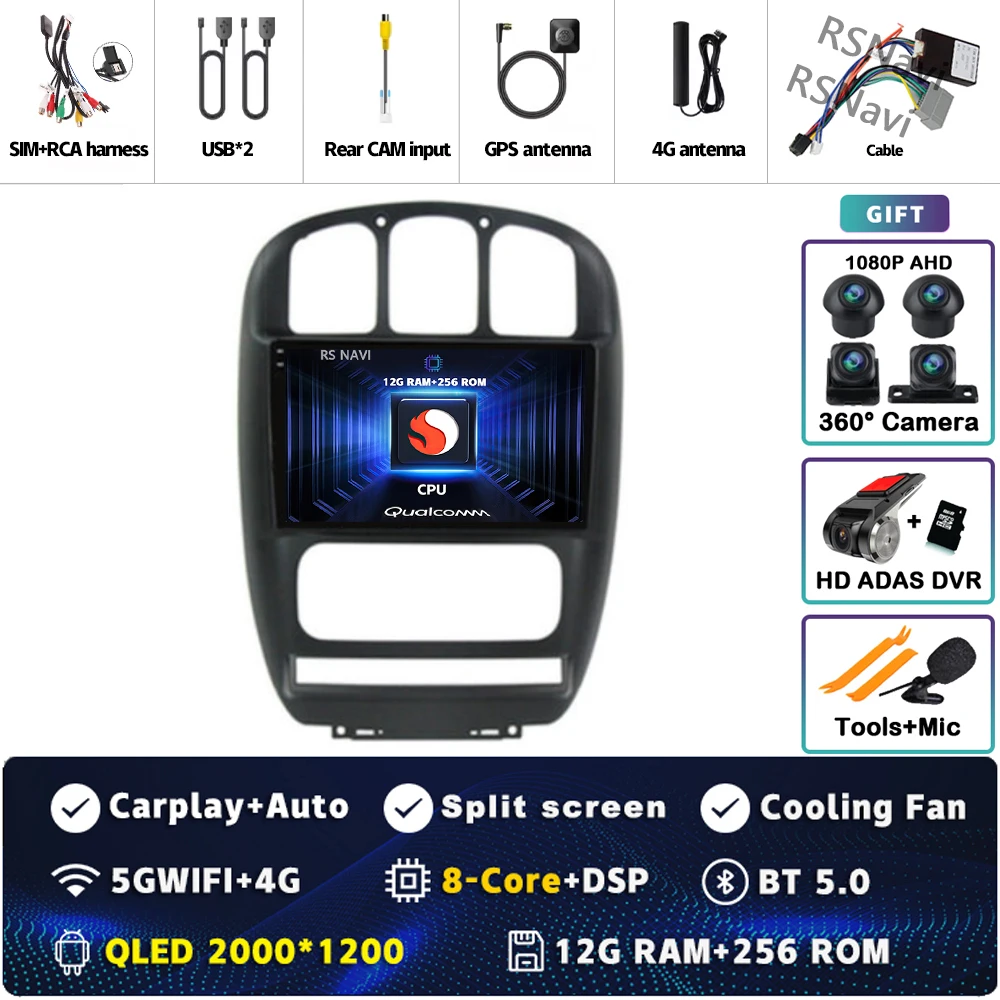 

Автомобильное радио Android 15 Wi-Fi + 4G Carplay для Dodge Caravan 4 для Chrysler Grand Voyager RS 2000-2012, навигация, GPS, стерео, мультимедиа