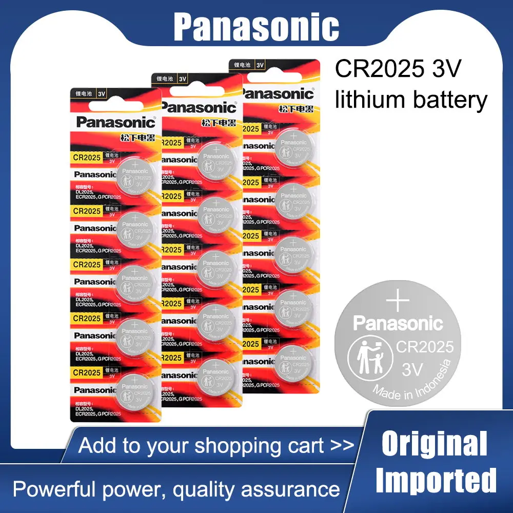 

100% Original PANASONIC CR2025 CR 2025 3V Lithium Battery For Watch Calculator Clock Remote Control Toys Button Coins Cell