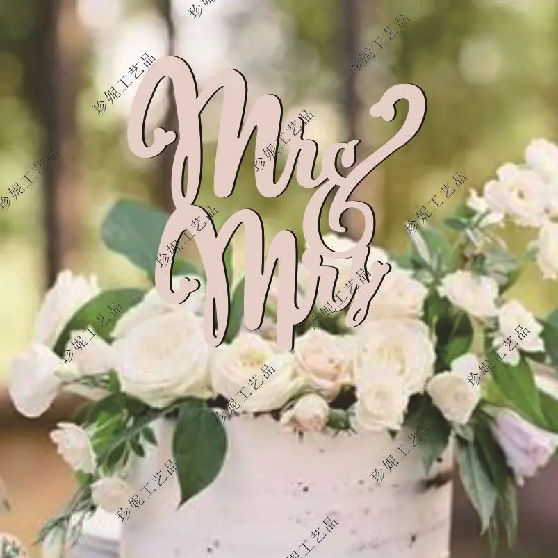 

Wooden Wedding Cake Toppers Just Married Cupcake Decor Mr & Mrs Love Wedding Decor For Weddings Dessert Cake Decor Bridal Shower
