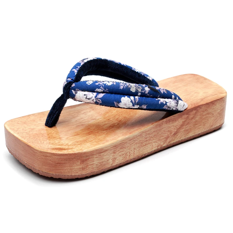 Шлепанцы в японском стиле-кимоно классические сандалии с цветочным принтом на