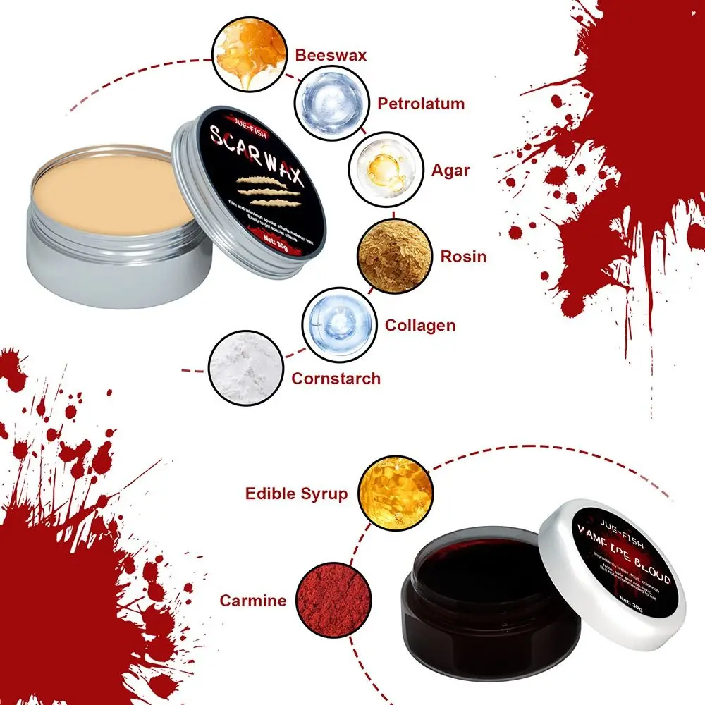 

Professional Prosthetics Makeup Kit Replacement Cosplay Universal SFX Makeup Kit Special Effects Scar Wax Women