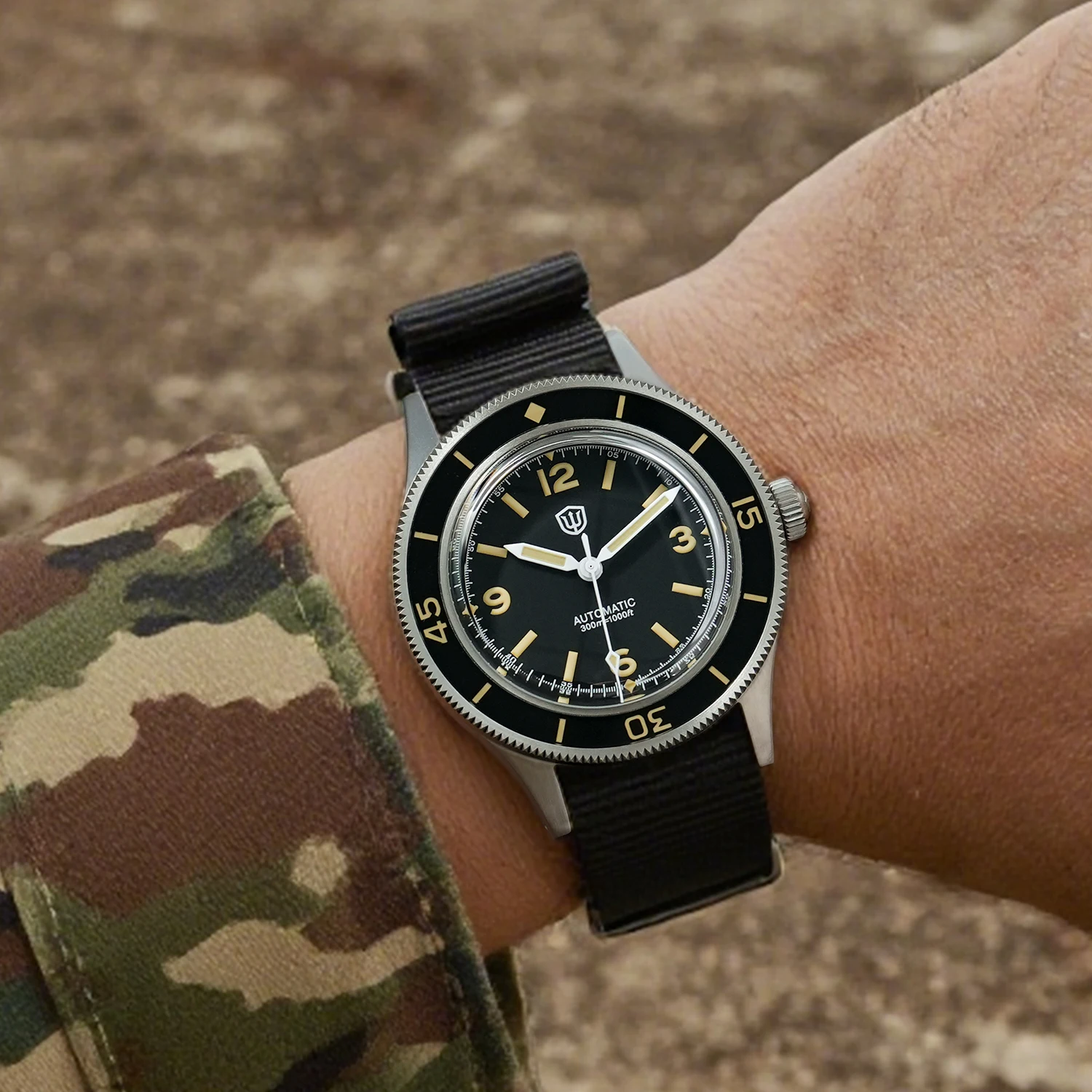 Фото Watchdives WD50Ti Титановые автоматические часы для дайвинга 300M NH35 Мужские механические часы с сапфировым стеклом и керамическим безелем Super Luminova C3 BGW9 №2